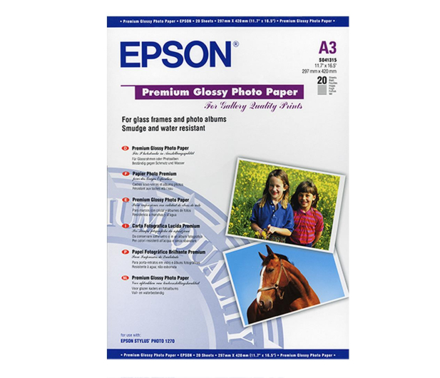 EPSON Premium Glossy Photo 20 arkuszy 255 g/m A3 C13S041315 - 1090815 - zdjęcie